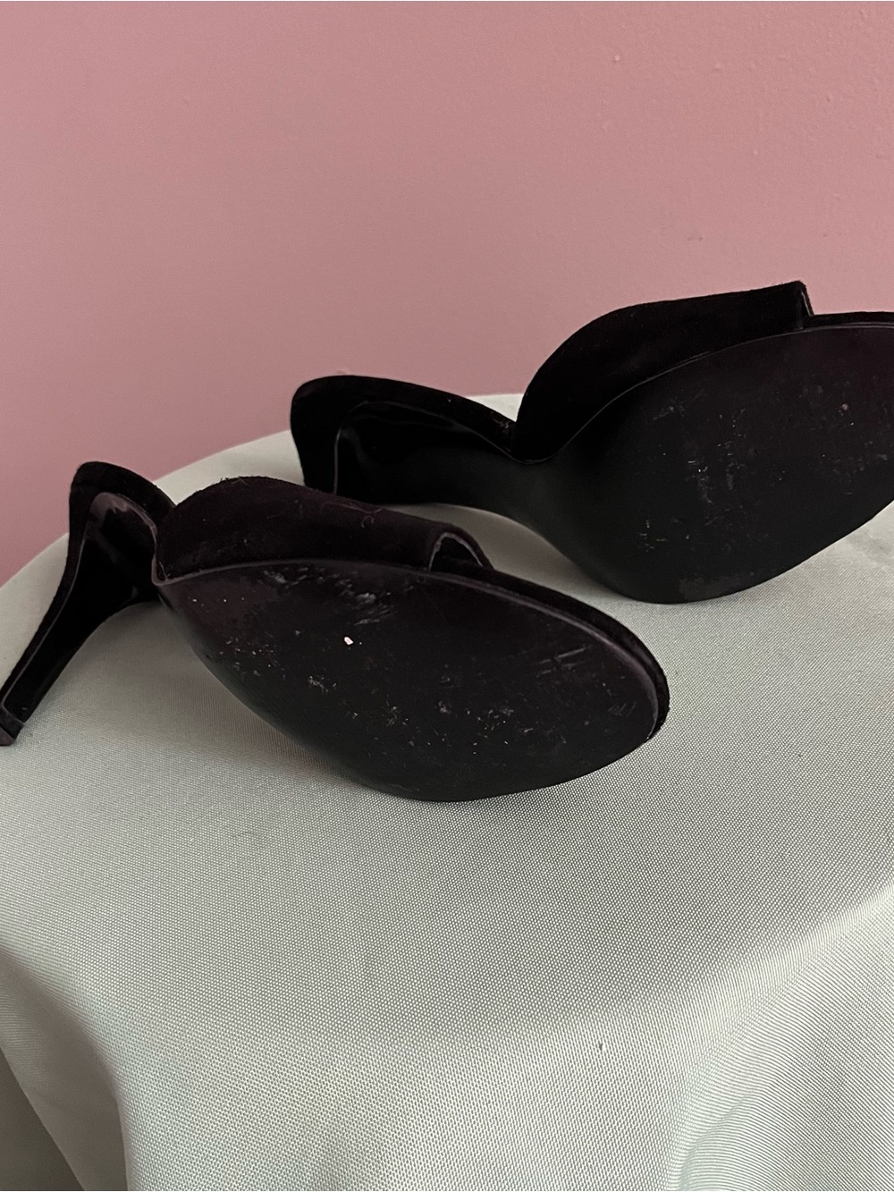 Steve Madden Black Suede Open-Toe Mule Heels - Picture 5 of 5